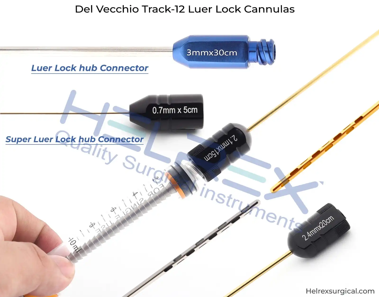 Del Vecchio Track-12 Luer Lock Cannulas - Image 3